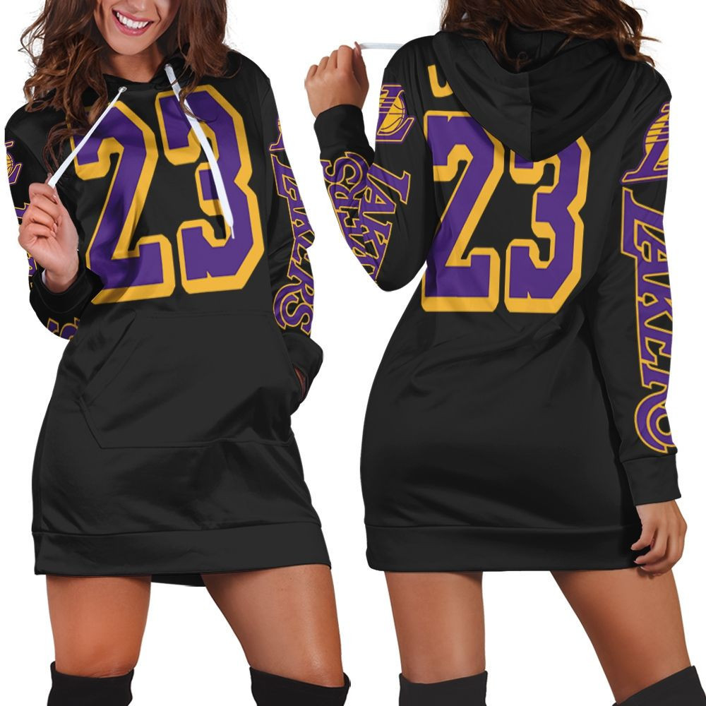 Los Angeles Lakers 23 Lebron James Jersey Inspired Hoodie Dress Sweater Dress Sweatshirt Dress