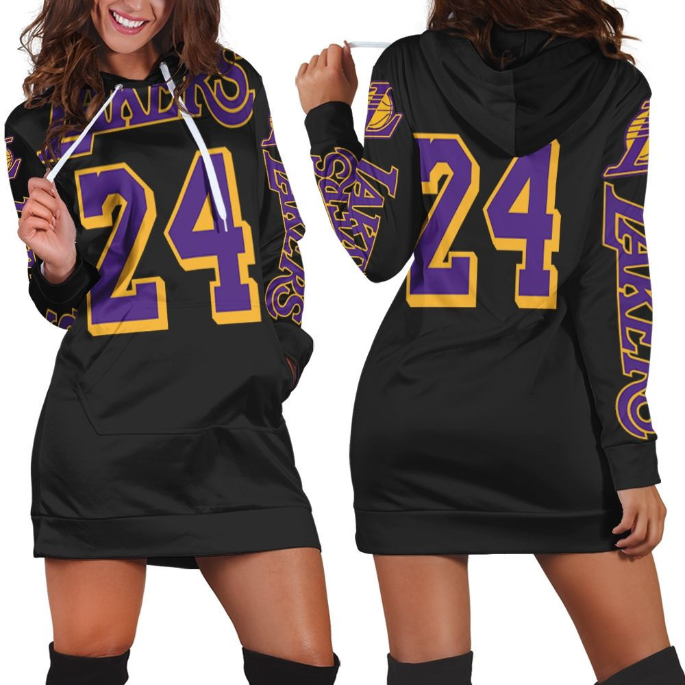 Los Angeles Lakers 24 Kobe Bryants Hoodie Dress Sweater Dress Sweatshirt Dress