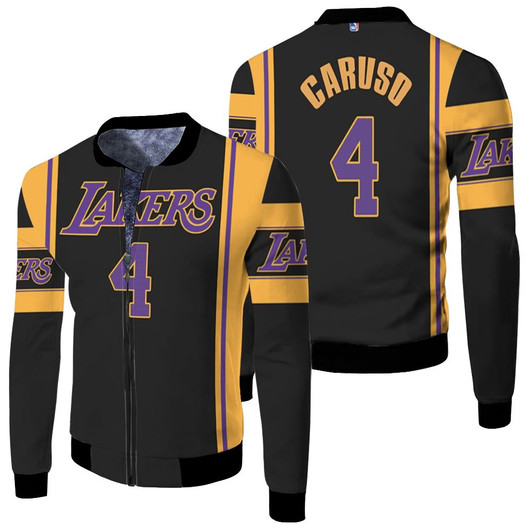 Los Angeles Lakers Alex Caruso 4 Nba Basketball 2020 Black Jersey Style Gift For Lakers Fans Fleece Bomber Jacket