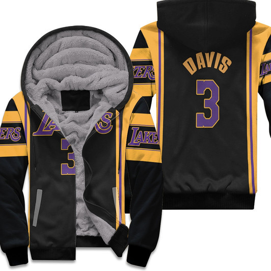 Los Angeles Lakers Anthony Davis 3 Nba Basketball 2020 Black Jersey Style Gift For Lakers Fans Fleece Hoodie