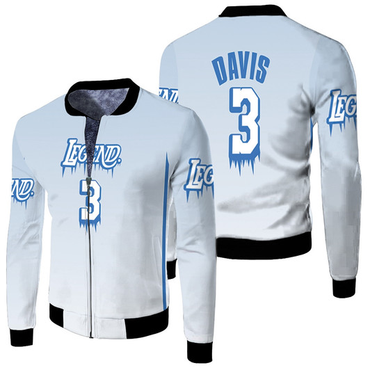 Los Angeles Lakers Anthony Davis 3 Nba Legend Blue Tribute To Legend Jersey Style Gift For Lakers Fans Fleece Bomber Jacket