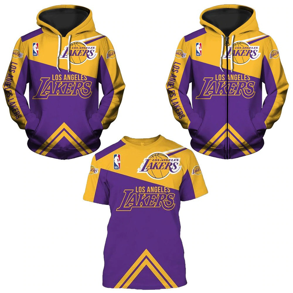 Los Angeles Lakers Basketball Team Clothing T-Shirt Pullover Zipper Hoodies For Men Women Size S-5XL