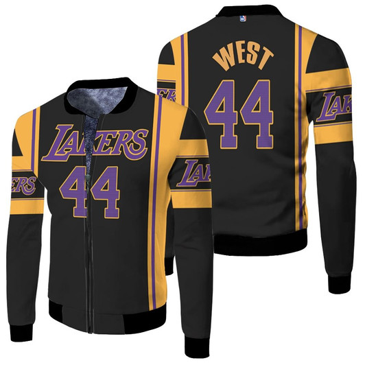 Los Angeles Lakers Jerry West 44 Nba Basketball 2020 Black Jersey Style Gift For Lakers Fans Fleece Bomber Jacket