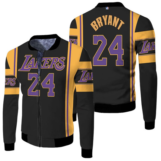 Los Angeles Lakers Kobe Bryant 24 Nba Basketball 2020 Black Jersey Style Gift For Lakers Fans Fleece Bomber Jacket