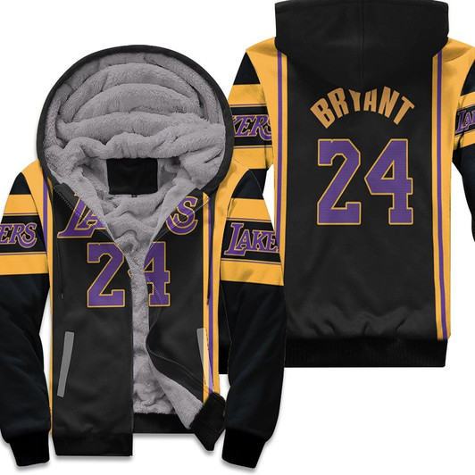 Los Angeles Lakers Kobe Bryant 24 Nba Basketball 2020 Black Jersey Style Gift For Lakers Fans Fleece Hoodie