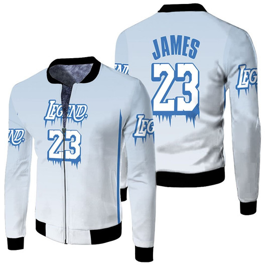 Los Angeles Lakers Lebron James 23 Nba Legend Blue Tribute To Legend Jersey Style Gift For Lakers Fans Fleece Bomber Jacket