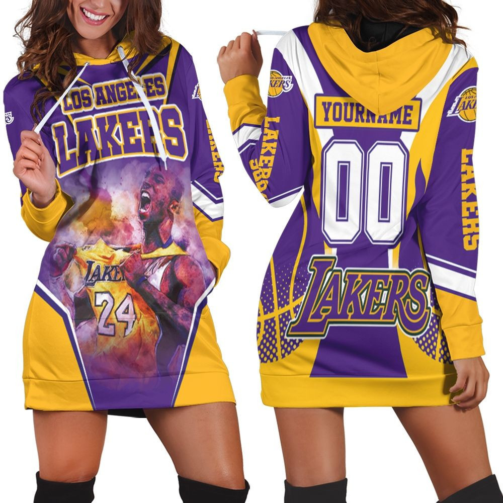 Los Angeles Lakers Legend Kobe Bryant 24 Western Conference Personalized Hoodie Dress Sweater Dress Sweatshirt Dress