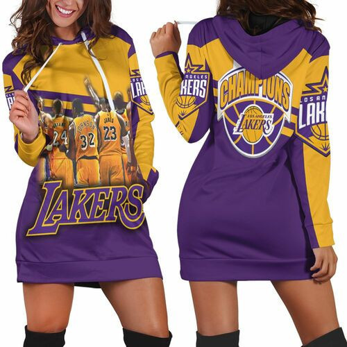 Los Angeles Lakers Logo Nba Western Conference Nba Hoodie Dress Sweater Dress Sweatshirt Dress