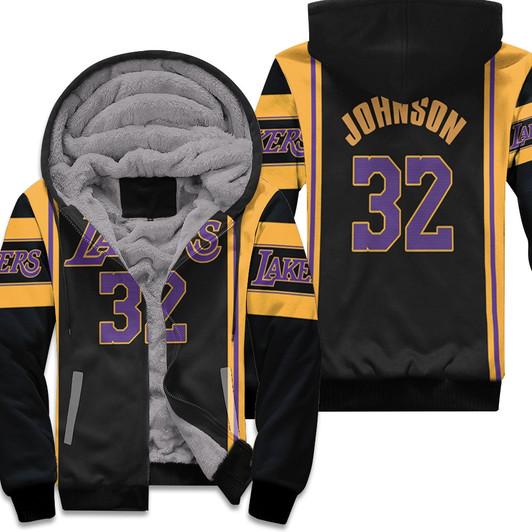 Los Angeles Lakers Magic Johnson 32 Nba Basketball 2020 Black Jersey Style Gift For Lakers Fans Fleece Hoodie