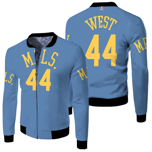 Los Angeles Lakers Minneapolis Lakers Jerry West 44 Nba Blue Jersey Style Gift For Lakers Fans Fleece Bomber Jacket