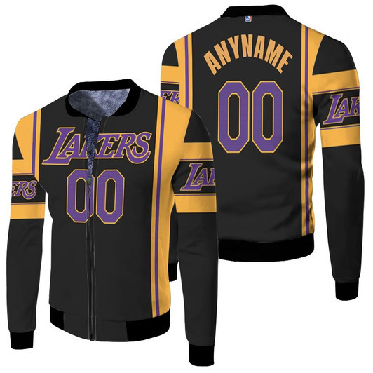 Los Angeles Lakers Nba Basketball 2020 Black Jersey Style Custom Gift For Lakers Fans Fleece Bomber Jacket