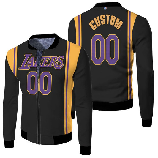 Los Angeles Lakers Nba Basketball 2020 Black Jersey Style Custom Gift For Lakers Fans Fleece Bomber Jacket