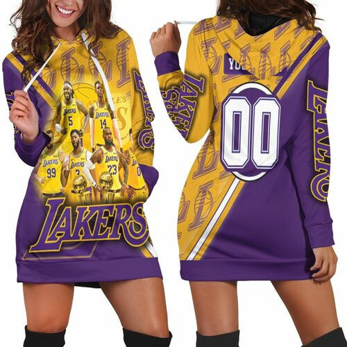 Los Angeles Lakers Nba Western Conference Logo Hoodie Dress Sweater Dress Sweatshirt Dress