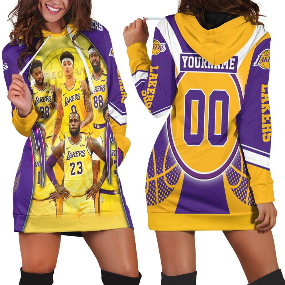 Los Angeles Lakers Player Western Conference Hoodie Dress Sweater Dress Sweatshirt Dress