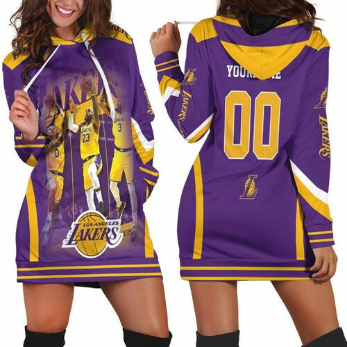 Los Angeles Lakers Players Photos Nba Western Conference Hoodie Dress Sweater Dress Sweatshirt Dress