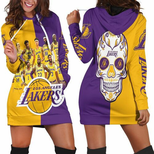 Los Angeles Lakers Skull Logo Nba Western Conference Hoodie Dress Sweater Dress Sweatshirt Dress