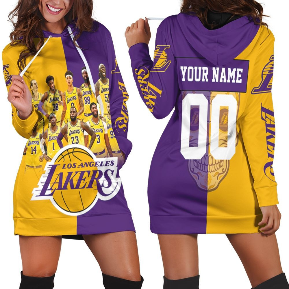 Los Angeles Lakers Skull Logo Nba Western Conference Personalized Hoodie Dress Sweater Dress Sweatshirt Dress