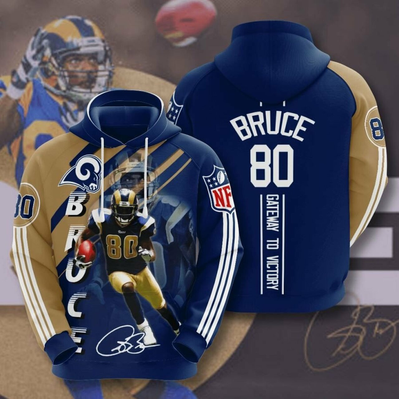 Los Angeles Rams Bruce Gateway To Victory 3d All Over Print Hoodie