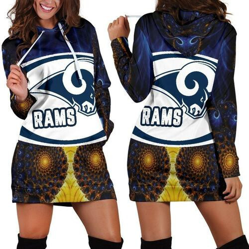 Los Angeles Rams Hoodie Dress Sweater Dress Sweatshirt Dress 3d All Over Print For Women Hoodie