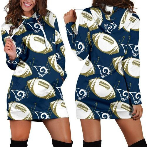 Los Angeles Rams Hoodie Dress Sweater Dress Sweatshirt Dress 3d All Over Print For Women Hoodie