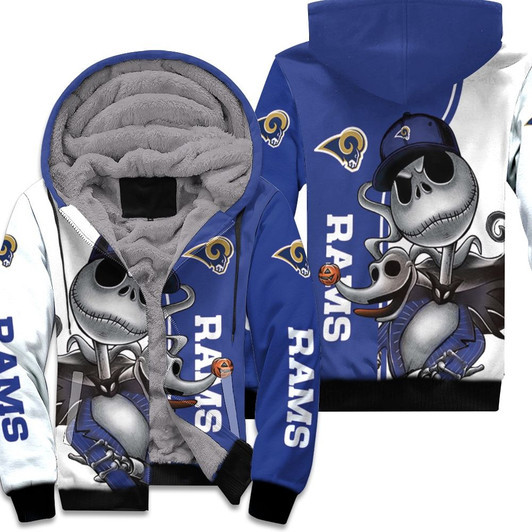 Los Angeles Rams Jack Skellington And Zero Fleece Hoodie