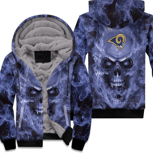 Los Angeles Rams Nfl Fans Skull Fleece Hoodie