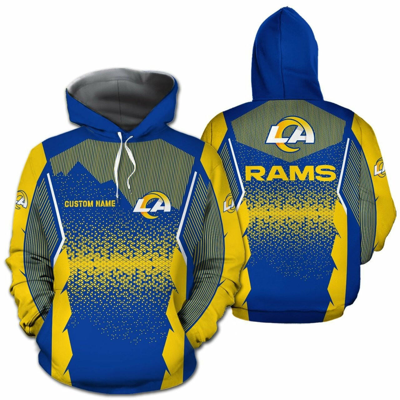 Los Angeles Rams Nfl Football Team Logo Custom Personalized With Name All Over Print Design 3d T Shirt Zip Up Hoodie Long Sleeve Tee For Fans
