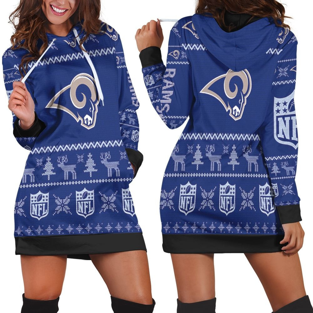 Los Angeles Rams Nfl Ugly Sweatshirt Christmas 3d Hoodie Dress Sweater Dress Sweatshirt Dress