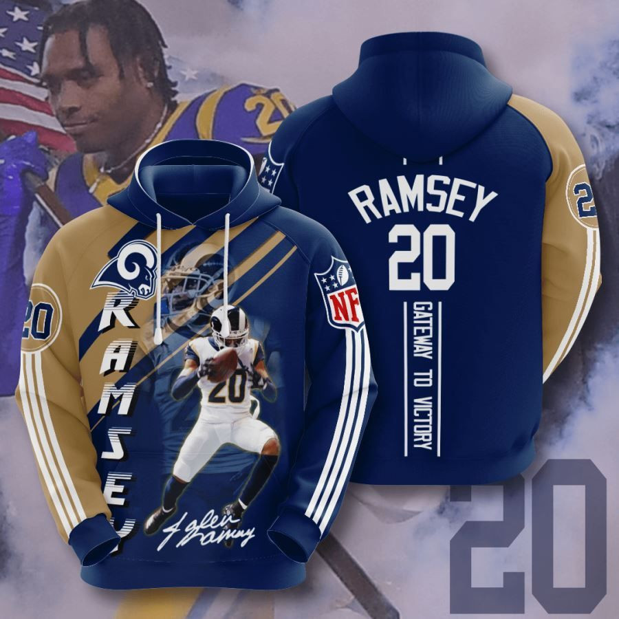 Los Angeles Rams No1073 Custom Hoodie 3D All Over Print