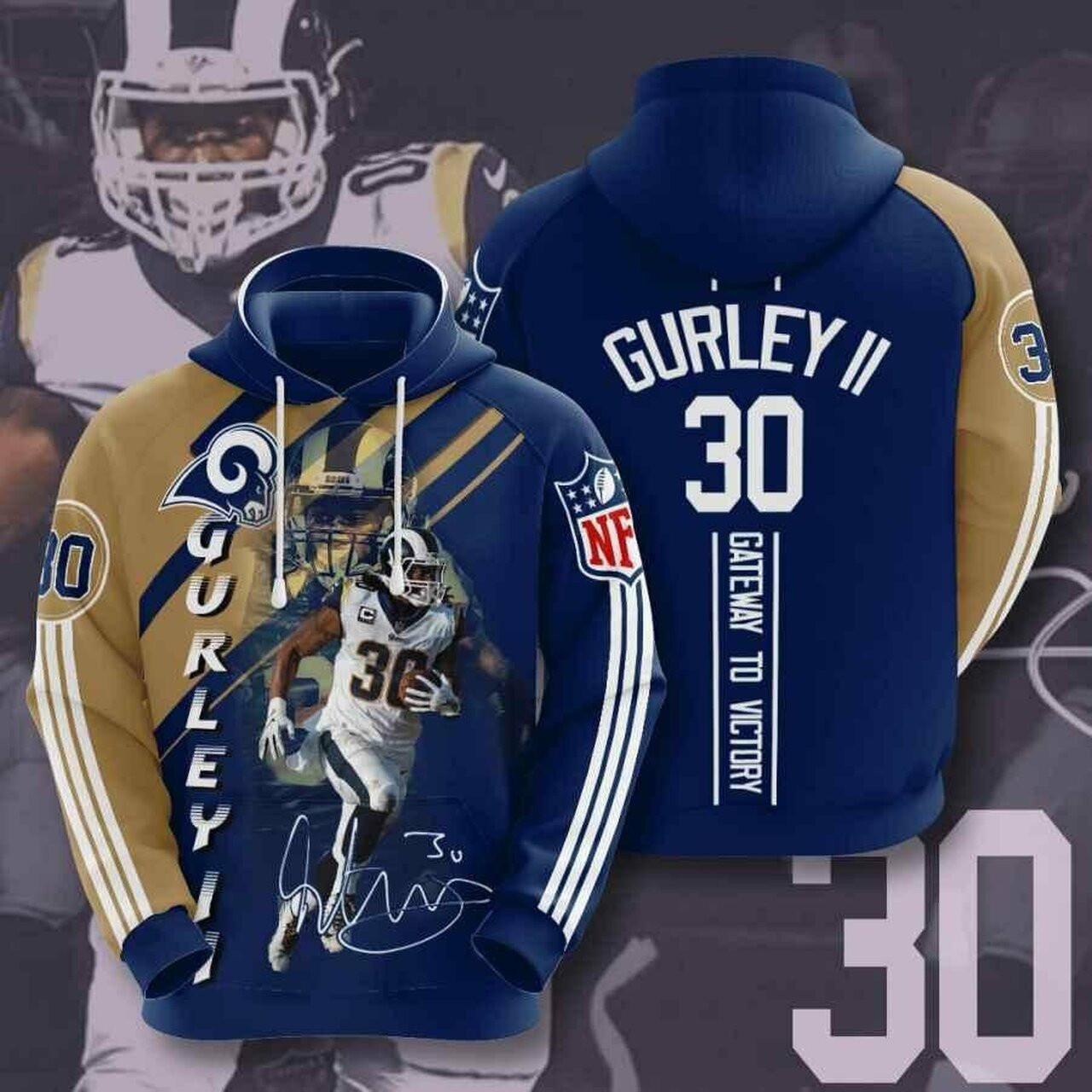 Los Angeles Rams Todd Gurley 3d All Over Print Hoodie