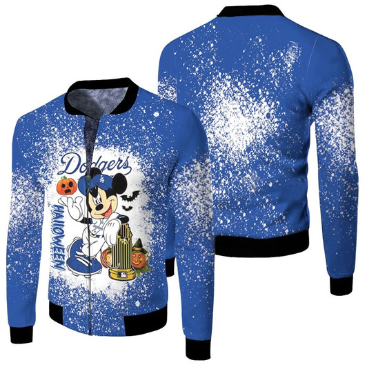 Los Angles Dodgers Mickey Halloween Fleece Bomber Jacket