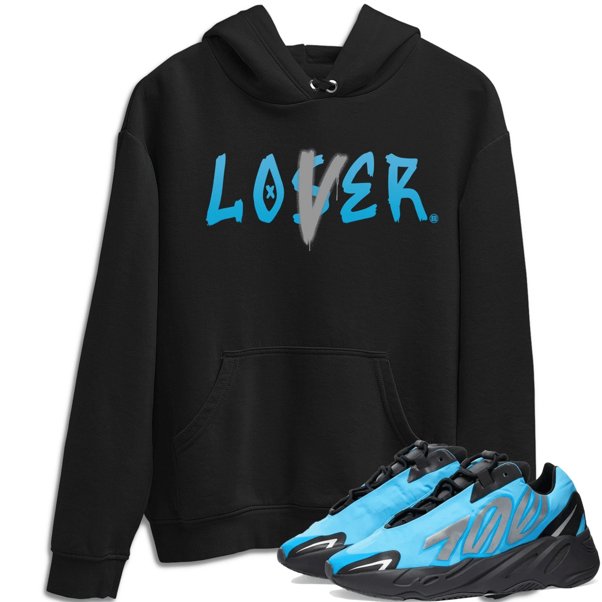 Loser Lover Hoodie - Yeezy 700 Bright Cyan Outfit