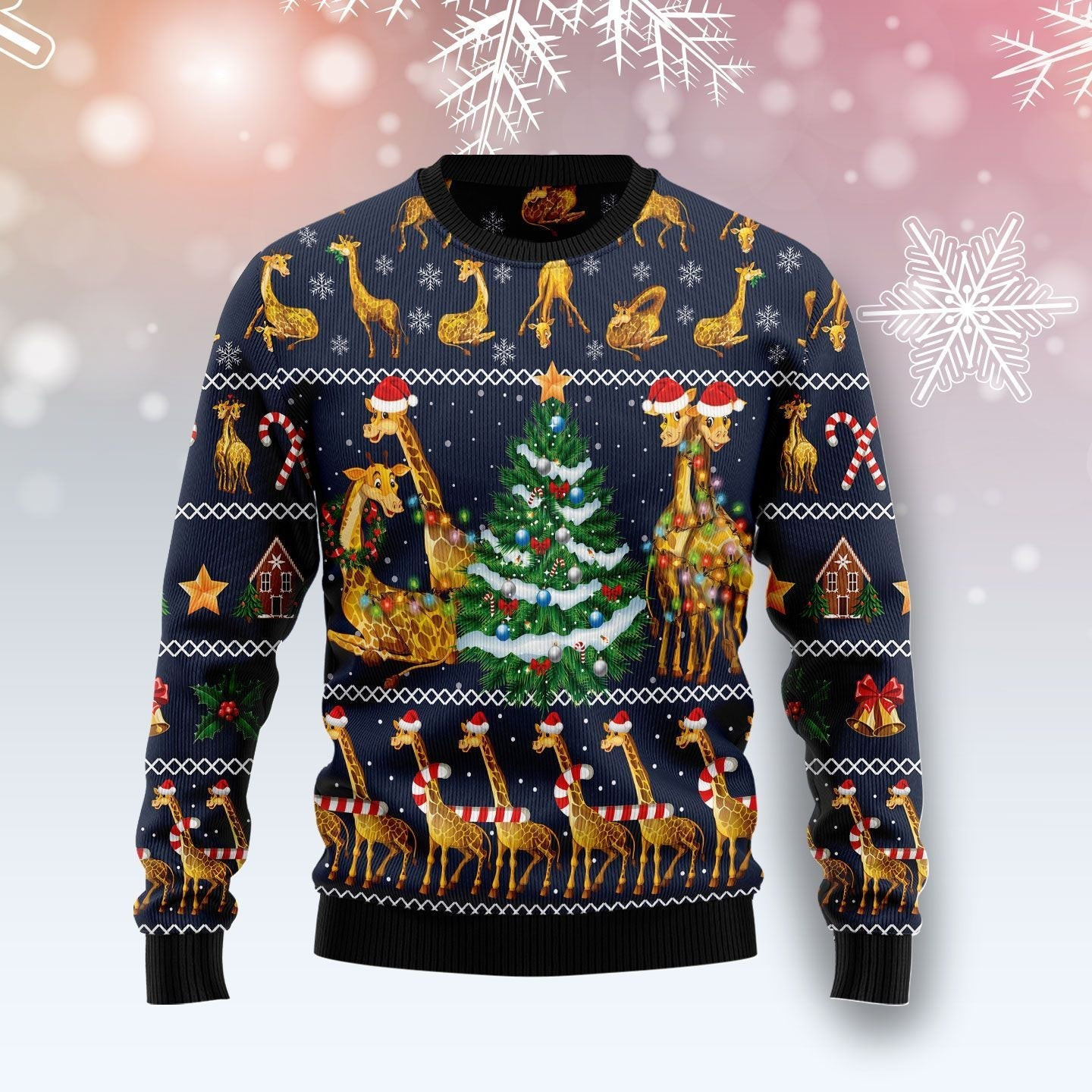 Love Giraffe Ugly Christmas Sweater