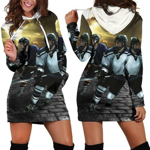 Love Hockey Womens Hoodie Dress Sweater Dress Sweatshirt Dress 3d All Over Print For Women Hoodie