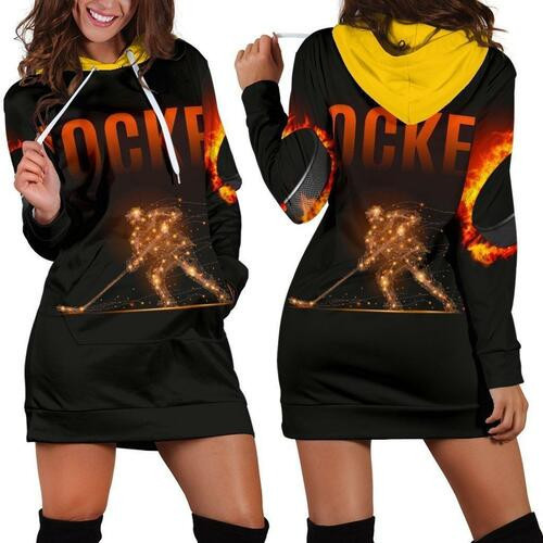 Love Hockey Womens Hoodie Dress Sweater Dress Sweatshirt Dress 3d All Over Print For Women Hoodie