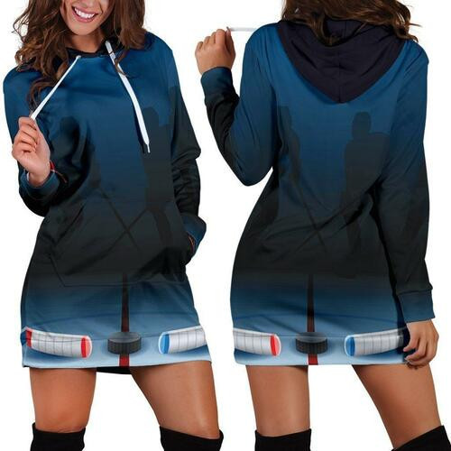 Love Hockey Womens Hoodie Dress Sweater Dress Sweatshirt Dress 3d All Over Print For Women Hoodie