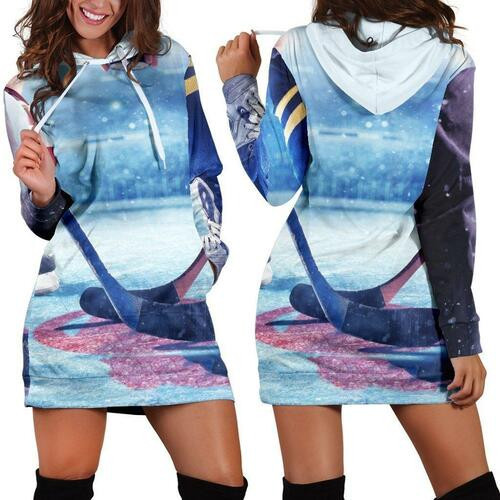 Love Hockey Womens Hoodie Dress Sweater Dress Sweatshirt Dress 3d All Over Print For Women Hoodie