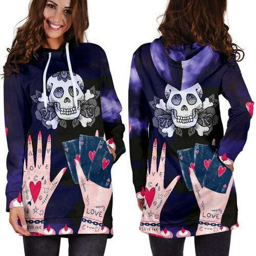 Love Ink Hoodie Dress Sweater Dress Sweatshirt Dress 3d All Over Print For Women For Tattoo And Skull Lovers Hoodie