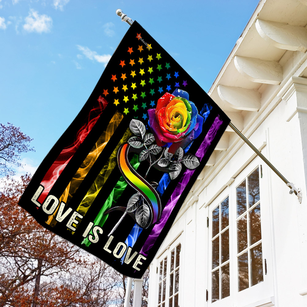 Love Is Love LGBT American US Flag Diversity Flag Pride Gay Pride Lesbian Flag