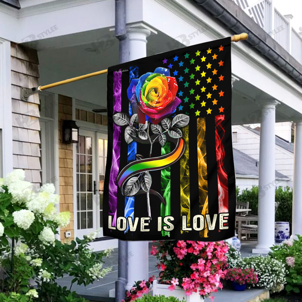 Love Is Love LGBT American US Flag Garden Flag House Flag