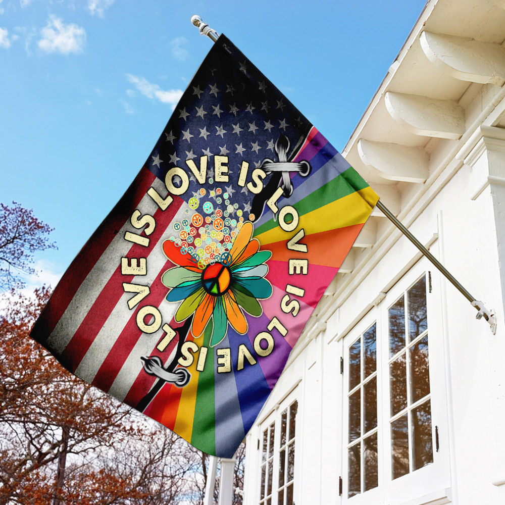 Love Is Love Pride Hippie American Flag Hippie Soul Flag Bohemian Flag