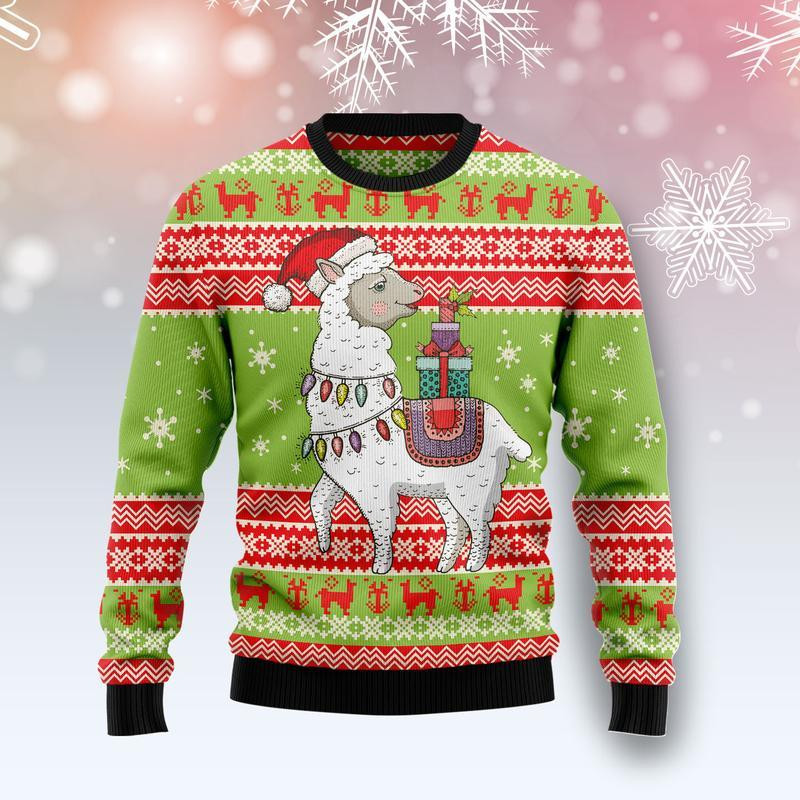 Love Llama Ugly Christmas Sweater Ugly Sweater For Men Women