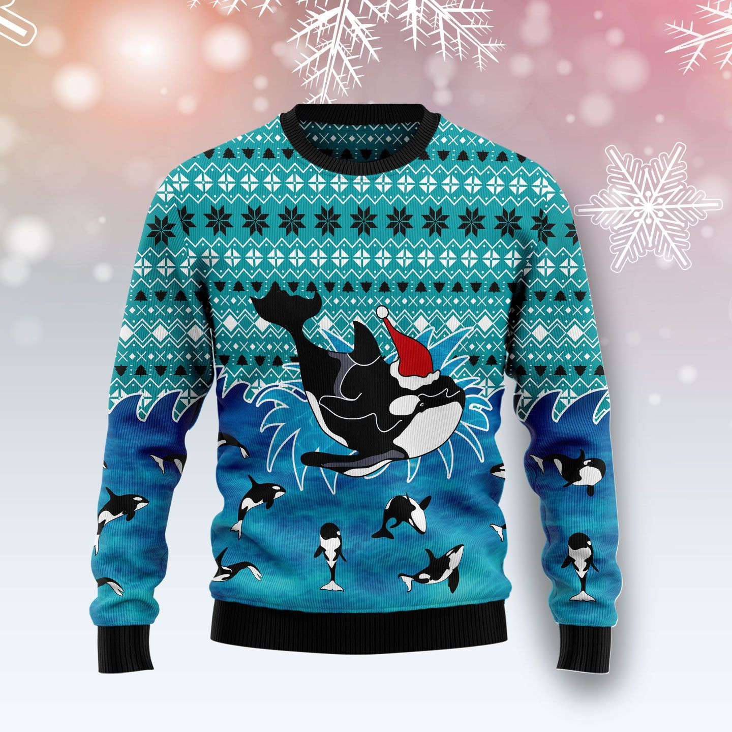 Love Oracle Whale Ugly Christmas Sweater Ugly Sweater For Men Women