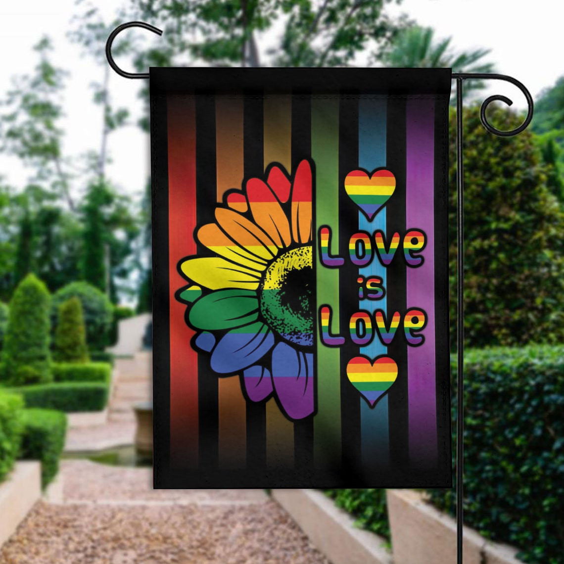 Love is Love flag Flower LGBT Flag Equality Garden Flag Lgbt Flag LGBT Pride Flag Civil Rights Flag Flower LGBT flag