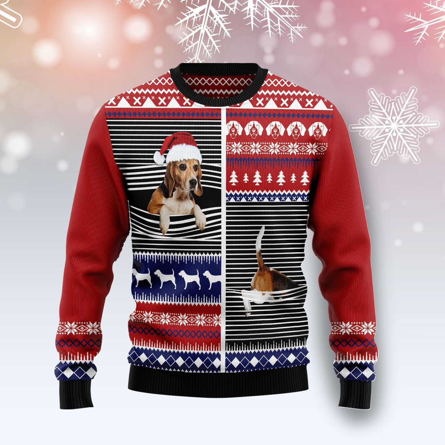 Lovely Beagle Ugly Christmas Sweater Ugly Sweater For Men Women