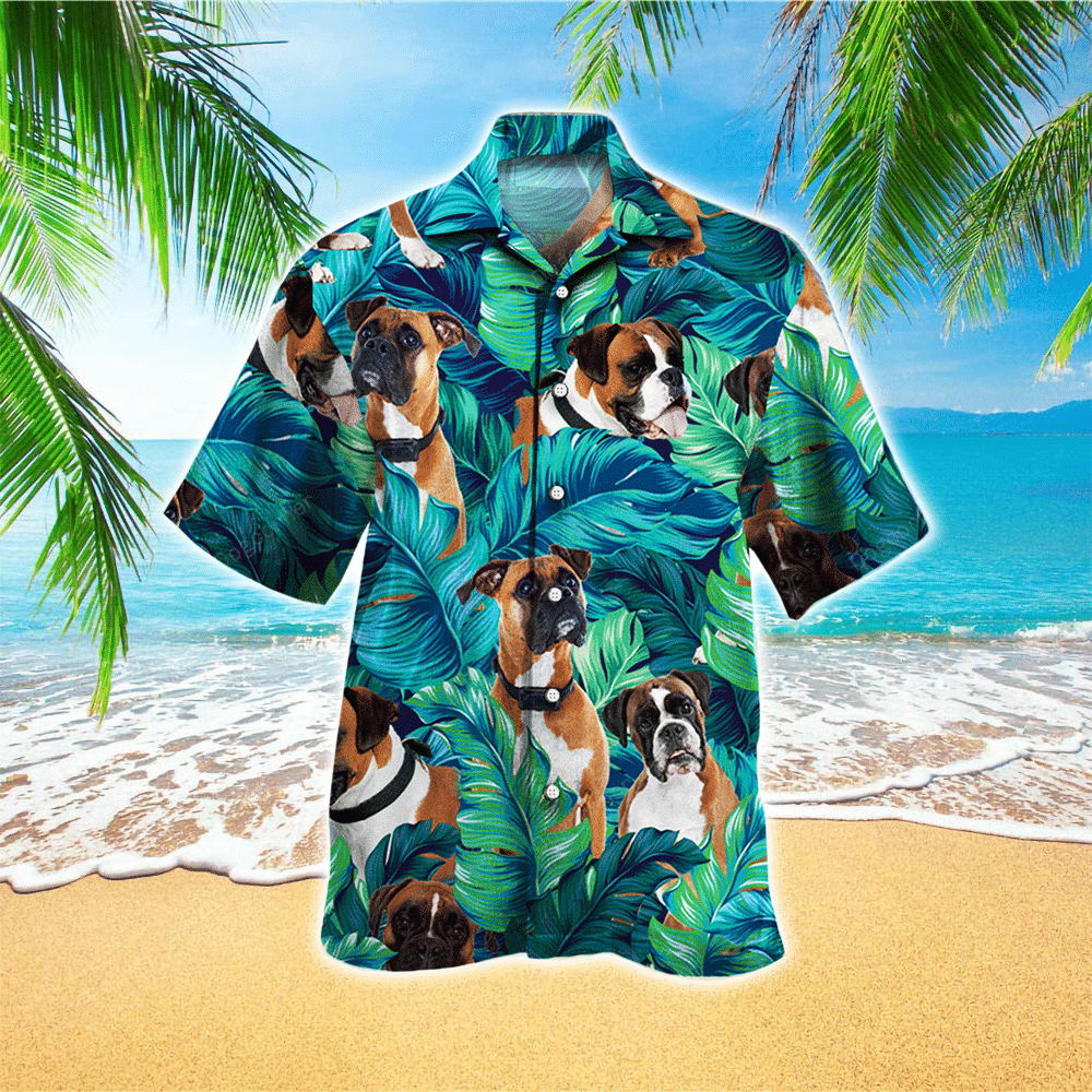 Lovely Boxer Dog Lovers With Tropical Hawaiian Shirt for Men and Women