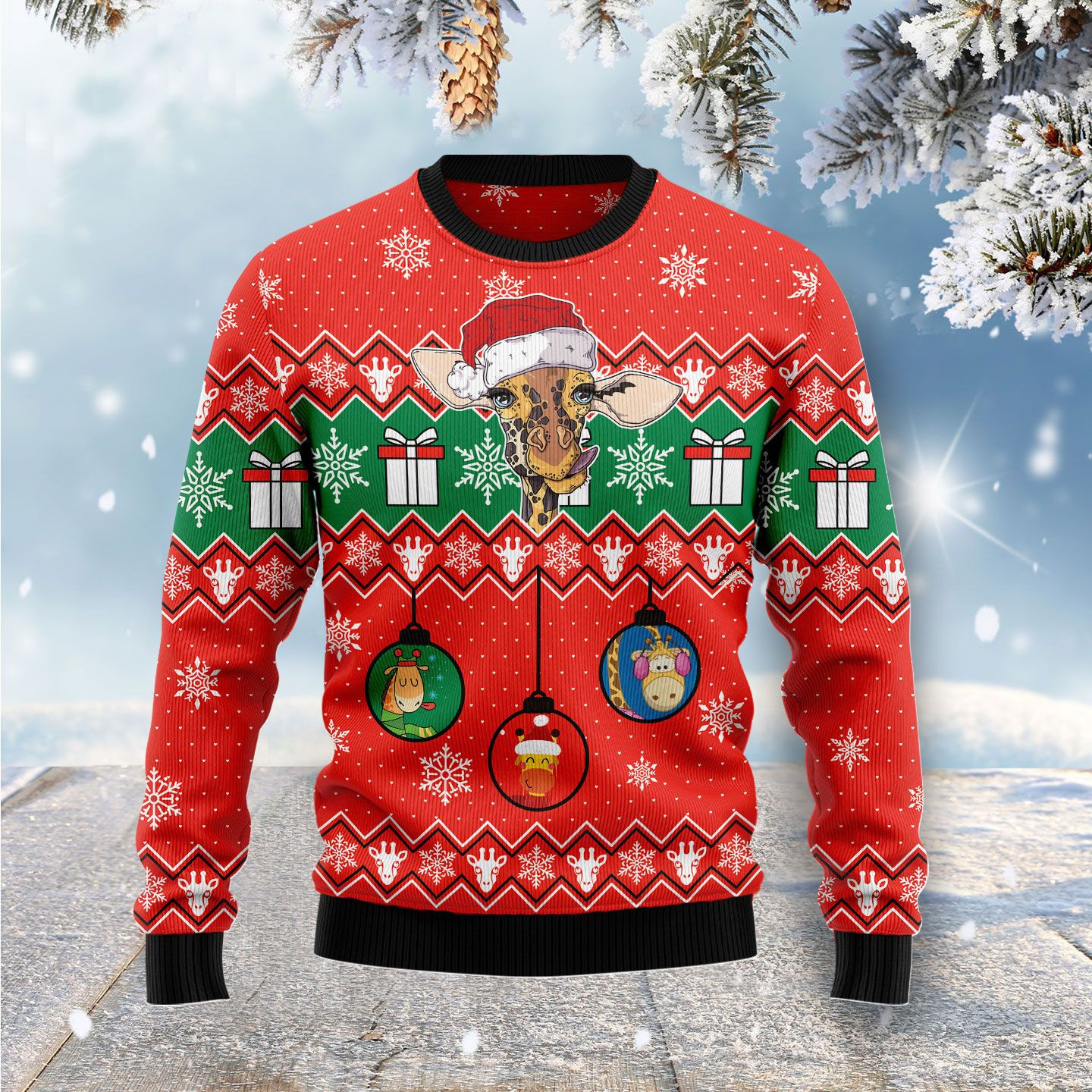 Lovely Giraffe Ugly Christmas Sweater Ugly Sweater For Men Women