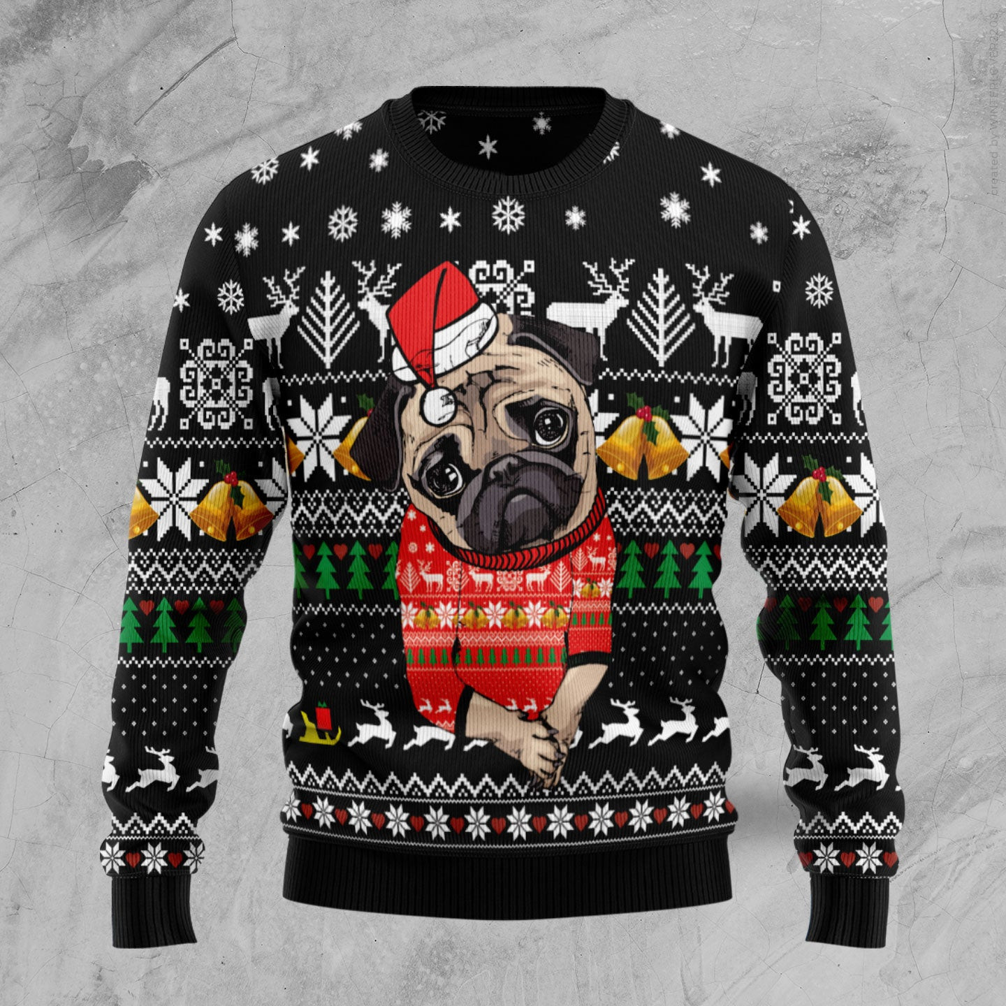 Lovely Pug Ugly Christmas Sweater, Ugly Sweater For Men Women, Holiday Sweater