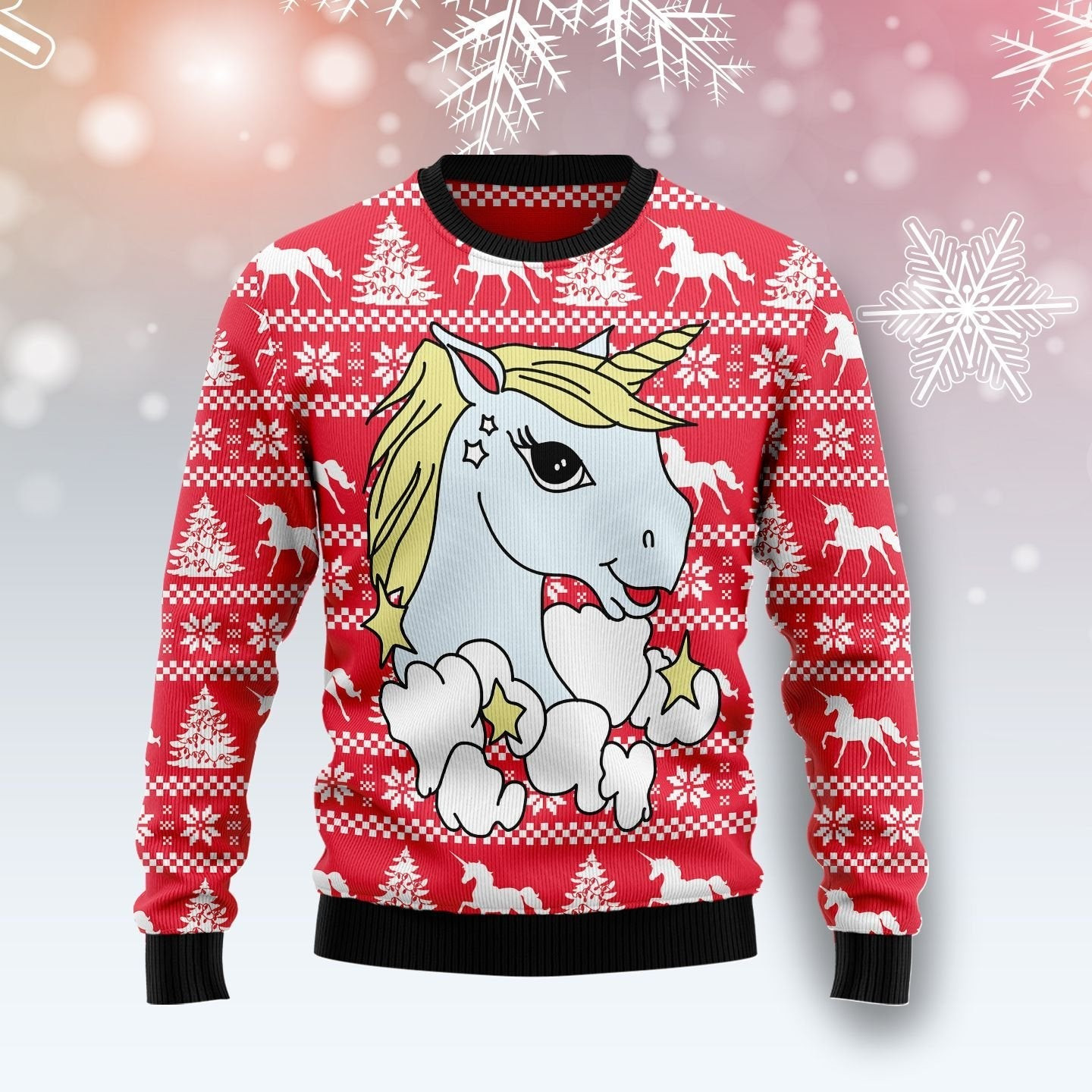 Lovely Unicorn Ugly Christmas Sweater Ugly Sweater For Men Women
