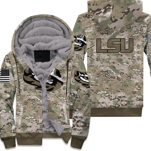 Lsu Tigers Camo Pattern 3D Fleece Hoodie